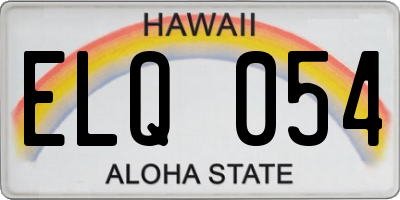 HI license plate ELQ054