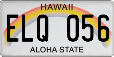 HI license plate ELQ056