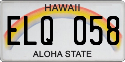 HI license plate ELQ058