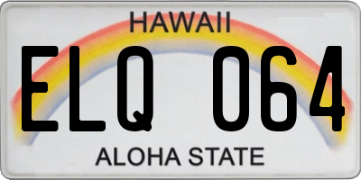 HI license plate ELQ064