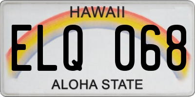 HI license plate ELQ068
