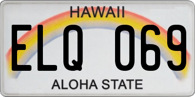 HI license plate ELQ069