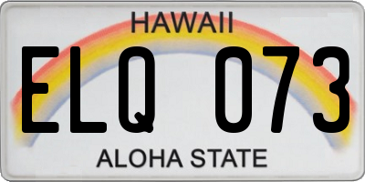 HI license plate ELQ073