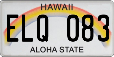 HI license plate ELQ083