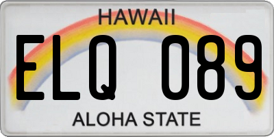 HI license plate ELQ089