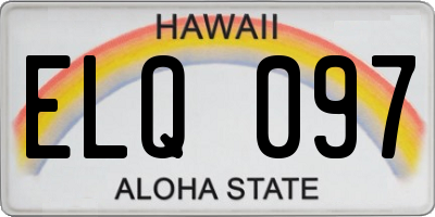 HI license plate ELQ097