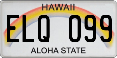 HI license plate ELQ099