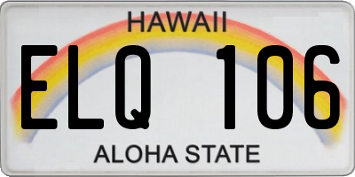 HI license plate ELQ106
