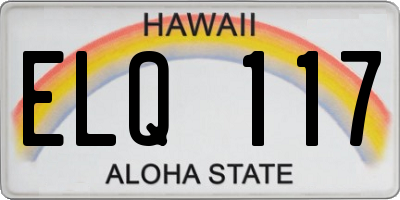 HI license plate ELQ117