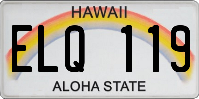 HI license plate ELQ119