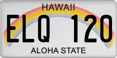 HI license plate ELQ120