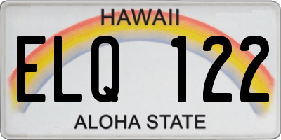 HI license plate ELQ122