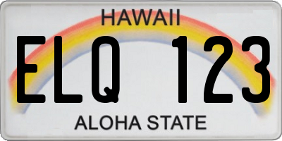 HI license plate ELQ123