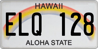 HI license plate ELQ128