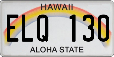 HI license plate ELQ130