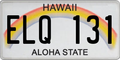 HI license plate ELQ131