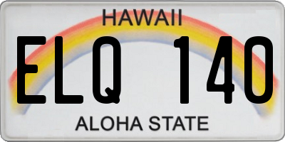 HI license plate ELQ140
