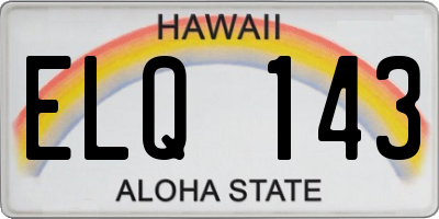 HI license plate ELQ143