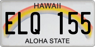HI license plate ELQ155