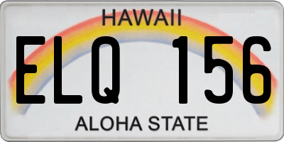 HI license plate ELQ156