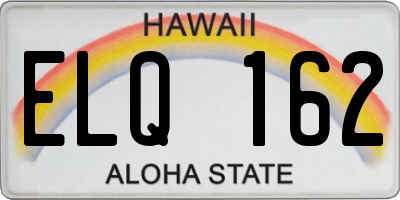HI license plate ELQ162