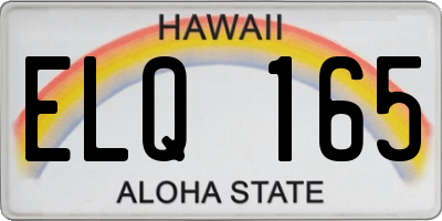 HI license plate ELQ165