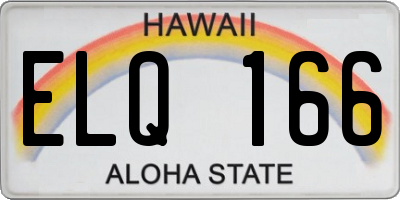 HI license plate ELQ166