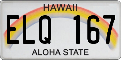 HI license plate ELQ167