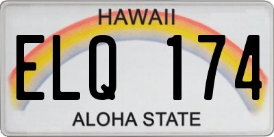 HI license plate ELQ174