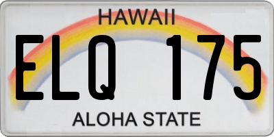 HI license plate ELQ175