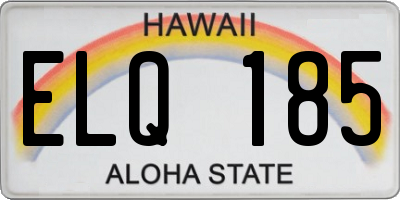 HI license plate ELQ185