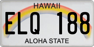 HI license plate ELQ188