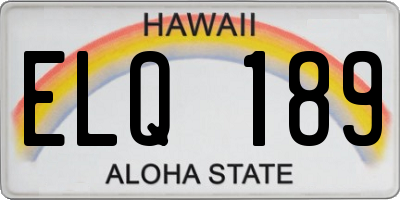HI license plate ELQ189