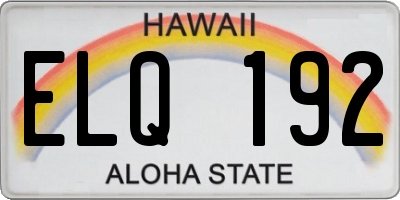HI license plate ELQ192