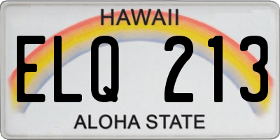 HI license plate ELQ213