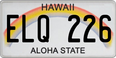 HI license plate ELQ226