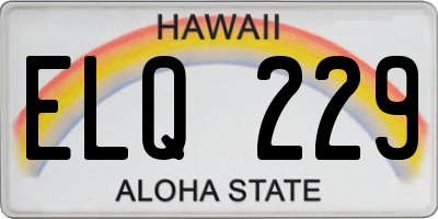 HI license plate ELQ229