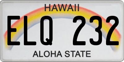 HI license plate ELQ232