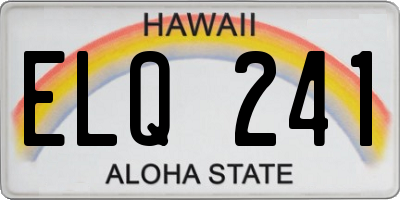 HI license plate ELQ241