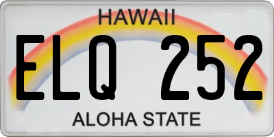 HI license plate ELQ252