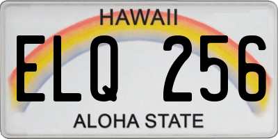 HI license plate ELQ256