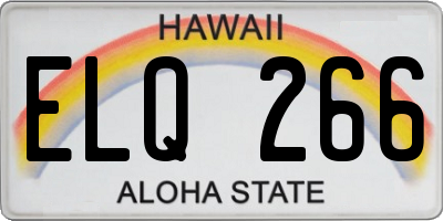 HI license plate ELQ266