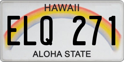 HI license plate ELQ271
