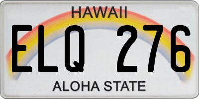 HI license plate ELQ276