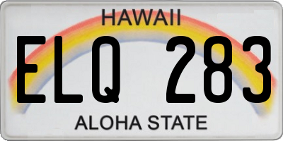 HI license plate ELQ283
