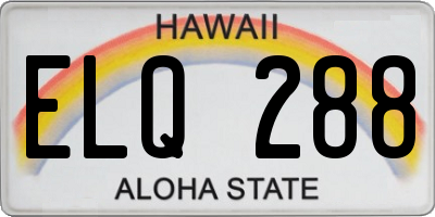 HI license plate ELQ288