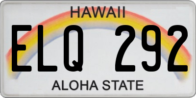 HI license plate ELQ292