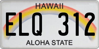 HI license plate ELQ312