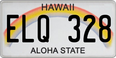 HI license plate ELQ328