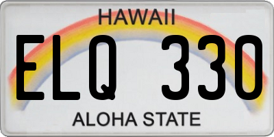 HI license plate ELQ330